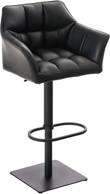 DELUKE Barhocker SIHAR in Schwarz aus Kunstleder, höhenverstellbarer Barstuhl mit Lehne und 360 Grad Drehbarkeit, B/T/H: 64 x 45 x 88 cm - Bild 1