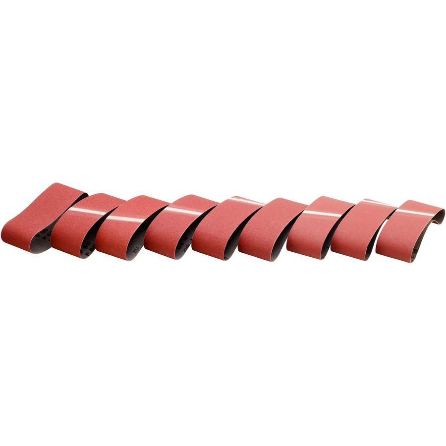 LUX-TOOLS Schleifband-Set 9-teilig für Holz, Metall und Farbe, Farbe: Rot, Breite: 7,5 cm, Länge: 53,3 cm - Bild 2