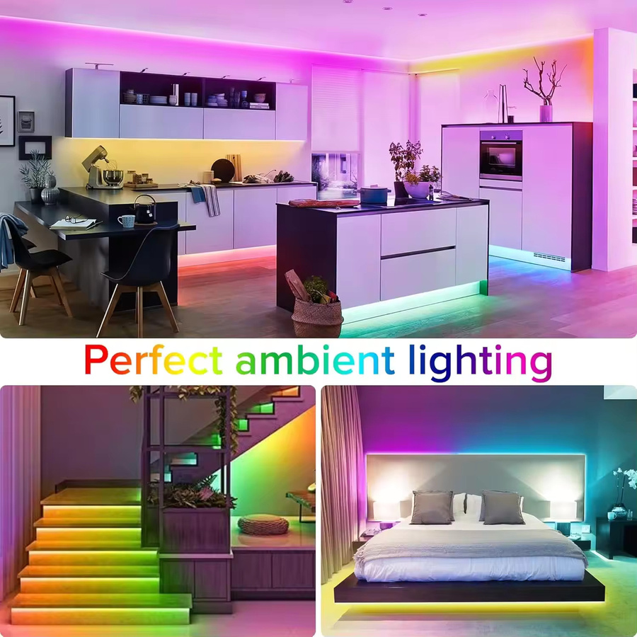 RADFAST RGB 5050 LED-Lichtstreifen mit Infrarot-Fernbedienung und USB-Anschluss, Multicolour, Schwarz - Bild 2