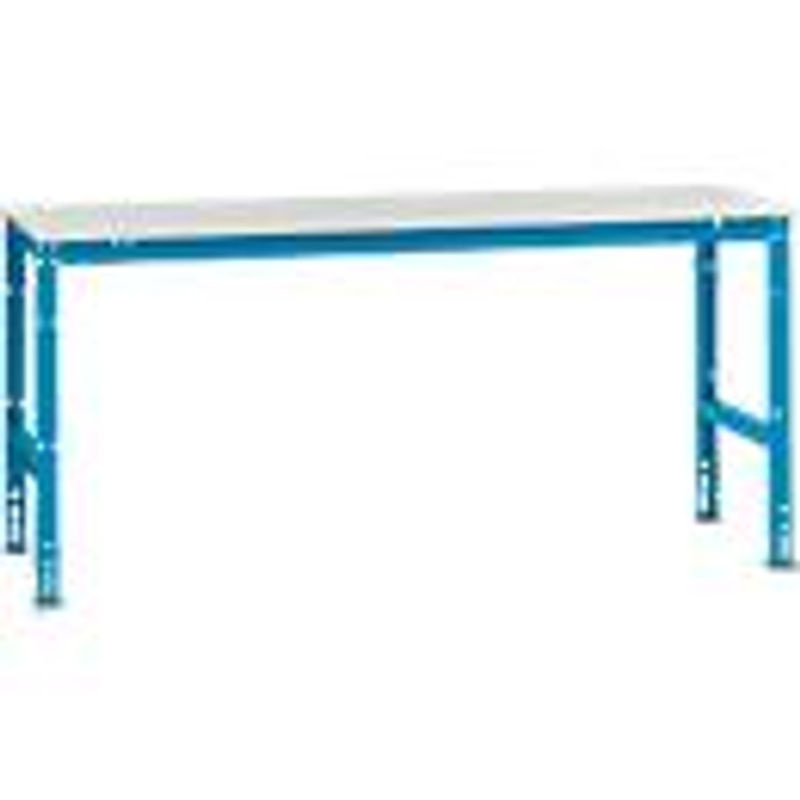 Manuflex Arbeits-Grundtisch UNIVERSAL Standard mit Kunststoffplatte, Farbe: Licht-Blau, B/T/H: 200 x 80 x 76-87 cm - Bild 2