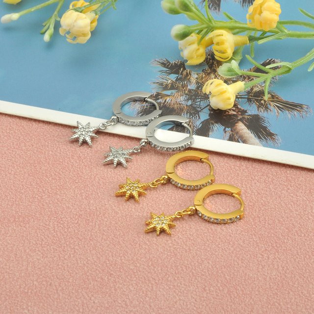 Lokaer Creolen, Edelstahl, Gold, Zirkonia, Damen - Bild 1