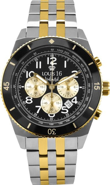 LOUIS XVI Chronograph, Edelstahl, Quarz, 43 mm, Herren, Schwarz - Bild 1