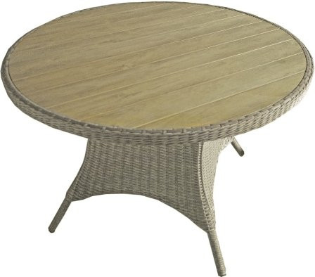 Runder Tisch BASTIA von Harms Import in Teak-Look, Braun/Beige - Bild 1