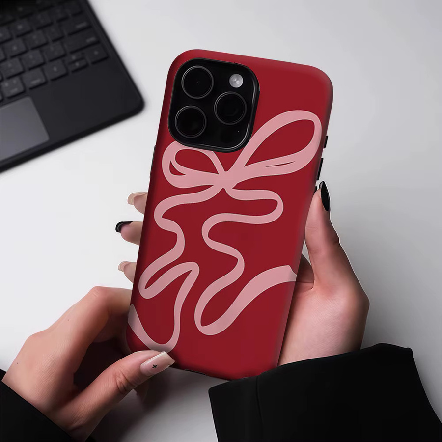 Crimson BowPhone Robuste Schutzhülle für iPhone 17 16 15 14 13 Pro Max Plus mit Magnetfunktion in Rot - Bild 4