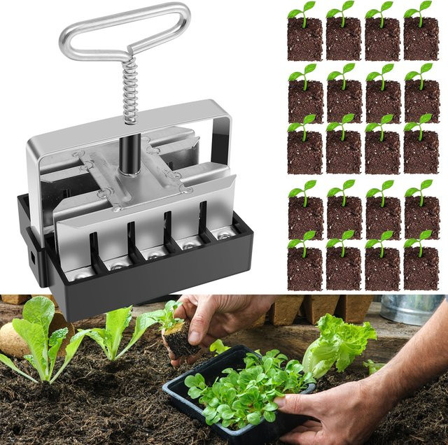 Handheld Sämling Boden Blocker aus Edelstahl in Silber für die Aussaat im Kindergarten und Garten, 3/4 Zoll - Bild 1
