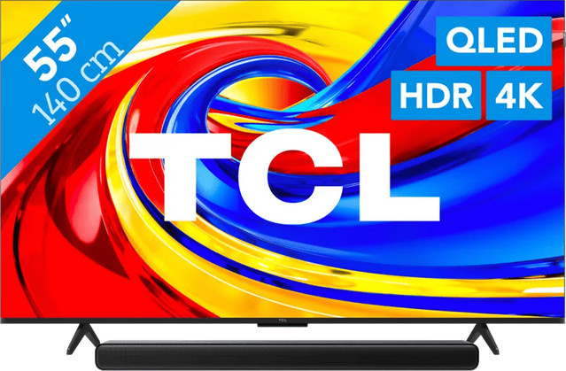 TCL 55 Zoll QLED 4K UHD Smart TV P79L (2026) mit TCL S45H 2.0 Soundbar in Schwarz - Bild 1