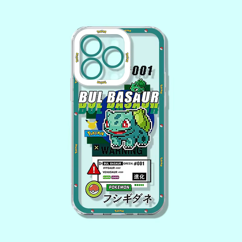 Bandai Pokemon Pikachu und Bulbasaur Handyhülle für iPhone 11 bis iPhone 17 Pro Max Transparent - Bild 2