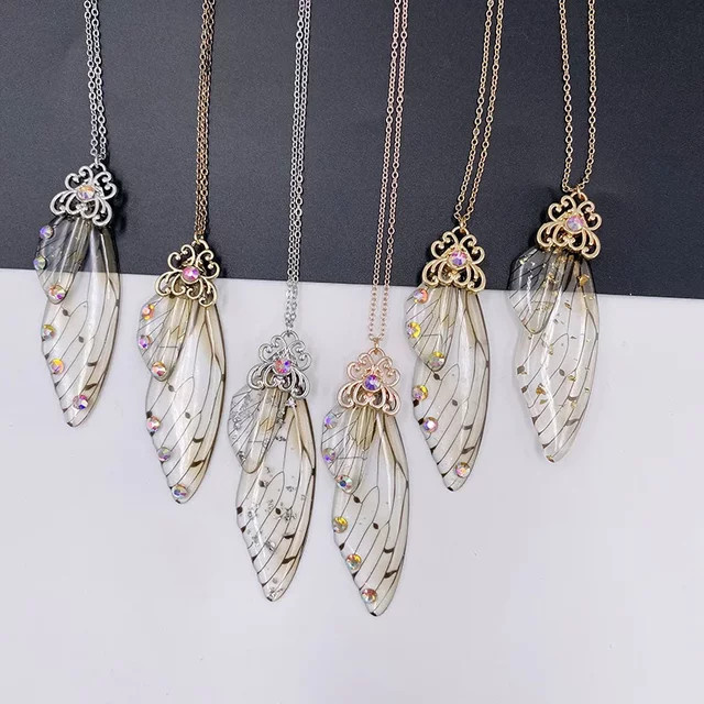 MINAR Halskette, Schmetterling, Harz, Strass, Damen - Bild 1