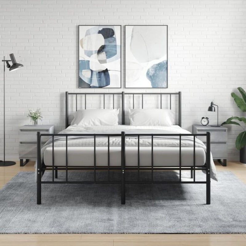 Vidaxl Set aus 2 Nachttischen in Grau, Modernes Design aus Holzwerkstoff, B/T/H: 40 x 35 x 50 cm - Bild 1