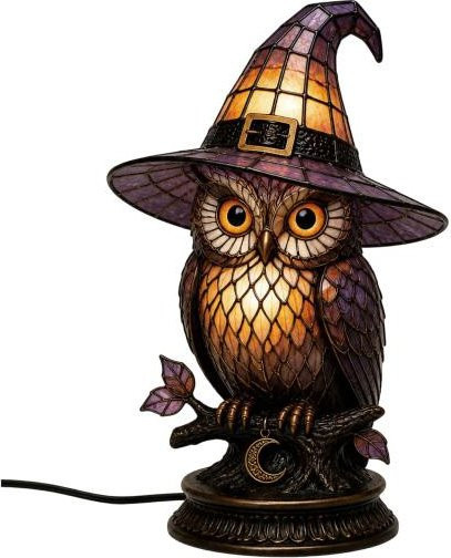 huaqianguhh Hexenhut Lampe aus Buntglas mit LED, gotisches Nachtlicht in Multicolour für Schlafzimmer und Eingangsbereich - Bild 1