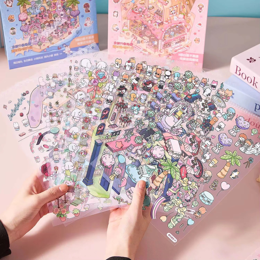 20 Stück 3D-Miniaturhaus-Stickerbücher in Multicolour für DIY-Landschaftsszenen aus Papier - Bild 1