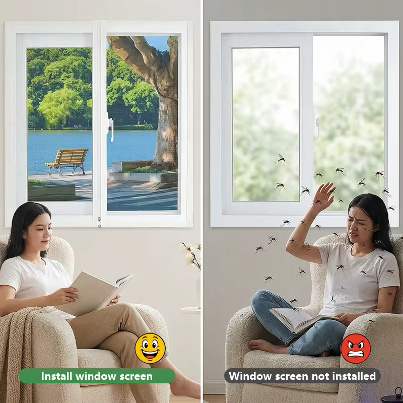 TranquilTouch Insektenschutz-Set Weiß: Selbstklebendes Reißverschluss-Fensternetz aus atmungsaktivem PP Nano-Material - Bild 5