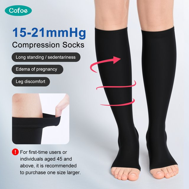Cofoe Medical Zehenlose Kompressionssocken Klasse 1, Kniestrümpfe - Bild 1