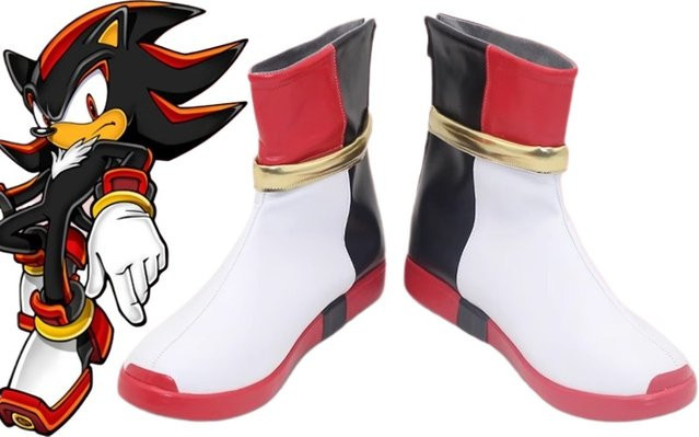 UCOSO COSPLAY Shadow the Hedgehog Schuhe Stiefel, Zubehör, Schwarz, Bunt / Mehrfarbig - Bild 1