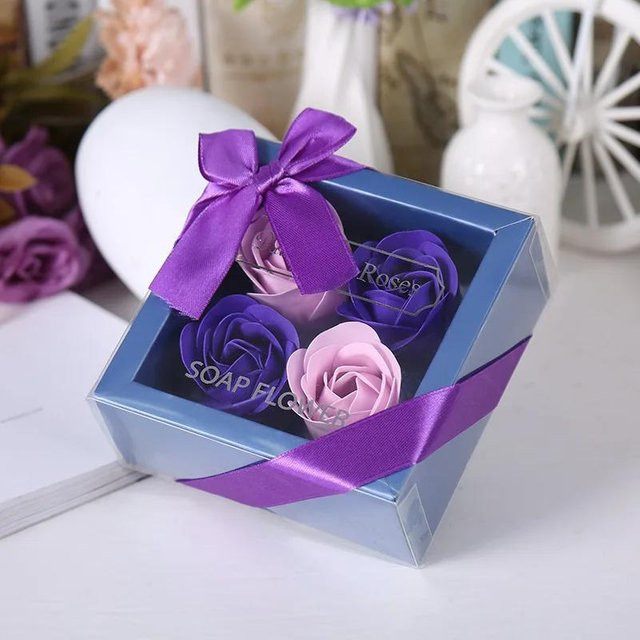 YuTao Rosen Seifenblumen, violett, mit Glycerin, Unisex - Bild 1
