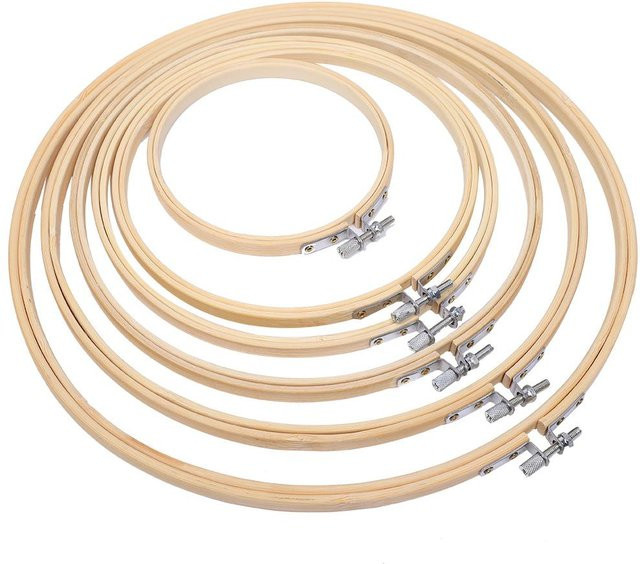 Igeteck Stickrahmen Set aus Holz, 6 Stück, beige - Bild 1