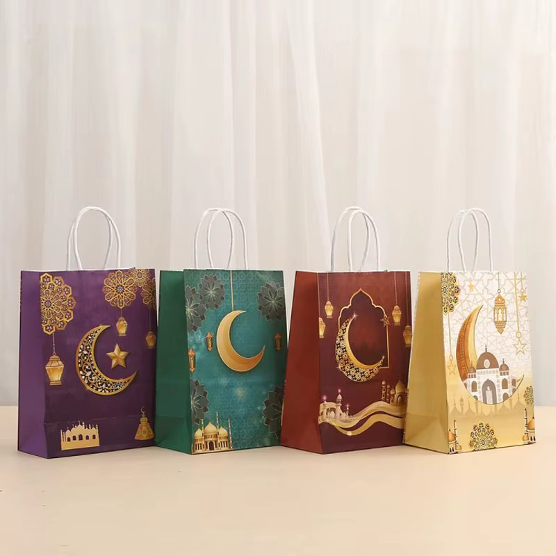 Ramadan Geschenktüten aus Papier in Rot für Eid Mubarak und islamische Partys als Süßigkeiten-Verpackung und Dekorationszubehör - Bild 2