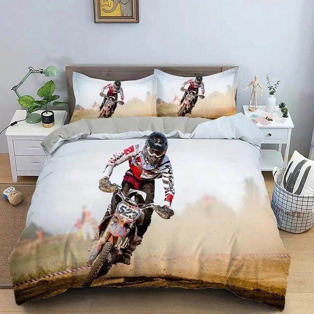 Motocross Offroad Bettwäscheset für Kinder von JMG Household Supplies, Mehrfarbig, B/H: 135 x 200 cm - Bild 1