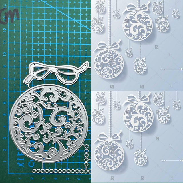 Weihnachts-Bogen mit runden Dropball-Motiven als DIY-Bastelform für Papier, Kartenherstellung und Sammelalben zur Prägung - Bild 1
