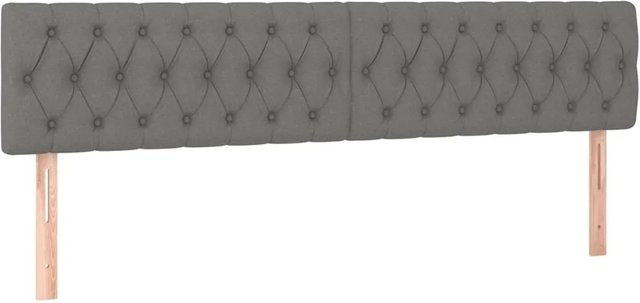 vidaXL LED Kopfteil Dunkelgrau mit USB-Ladeport und integrierter Beleuchtung, B: 200 cm, H: 78 bis 88 cm, T: 7 cm - Bild 1