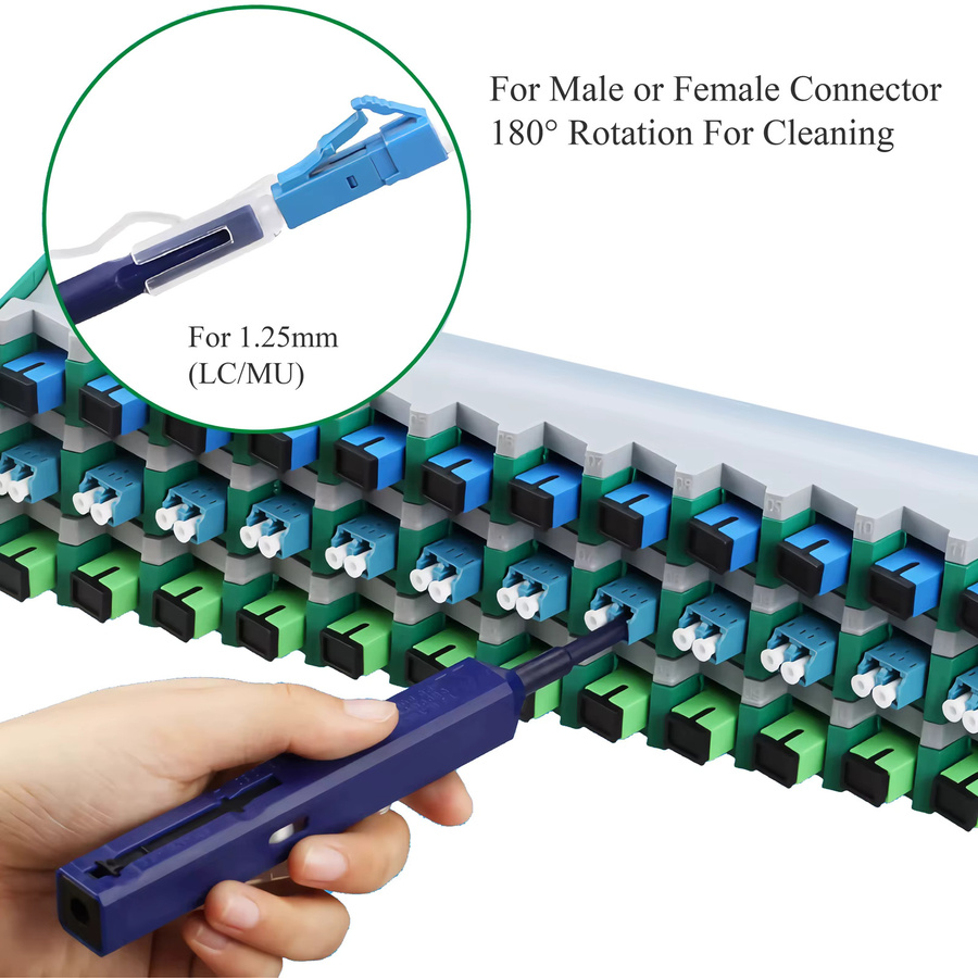 LYNNDM Glasfaser-Reinigungsstift in Weiß für SC, FC, ST, LC und MU Steckverbinder zur Reinigung von 1,25 mm und 2,5 mm Glasfaserkabel-Endflächen - Bild 2