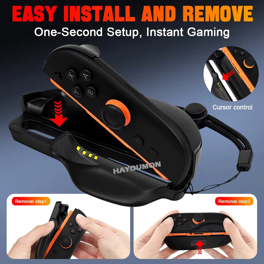 HeroAngel Gaming-Controller-Maus Set für Nintendo Switch, 2 Stück ergonomische Halterung für Joypads, Schwarz - Bild 4