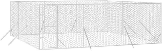 vidaXL Outdoor-Hundezwinger aus verzinktem Stahl in Silber, H x B x T: 2 x 6 x 6 m - Bild 1