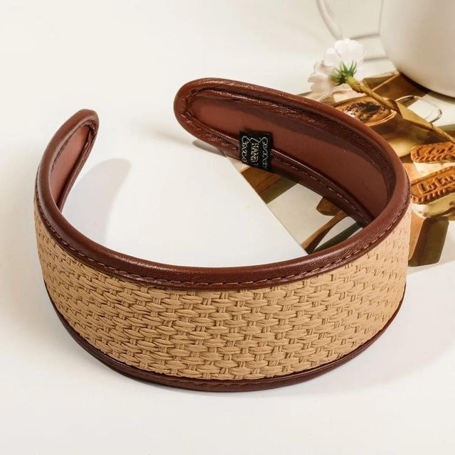 YULIN Haarreifen PU-Leder, braun, Damen, Mädchen - Bild 1