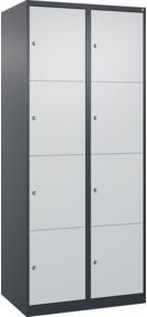 C+P Schließfachschrank Classic PLUS mit 2 Abteilen in Anthrazit und Lichtgrau, B/T/H: 80 x 50 x 185 cm - Bild 1