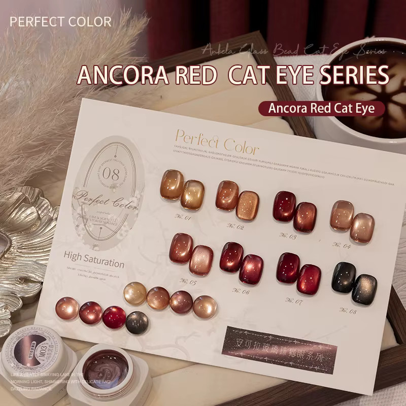 Perfect Color Ancora Red Cat Eye Gel-Nagellack, Schimmernd, 5 g - Bild 3