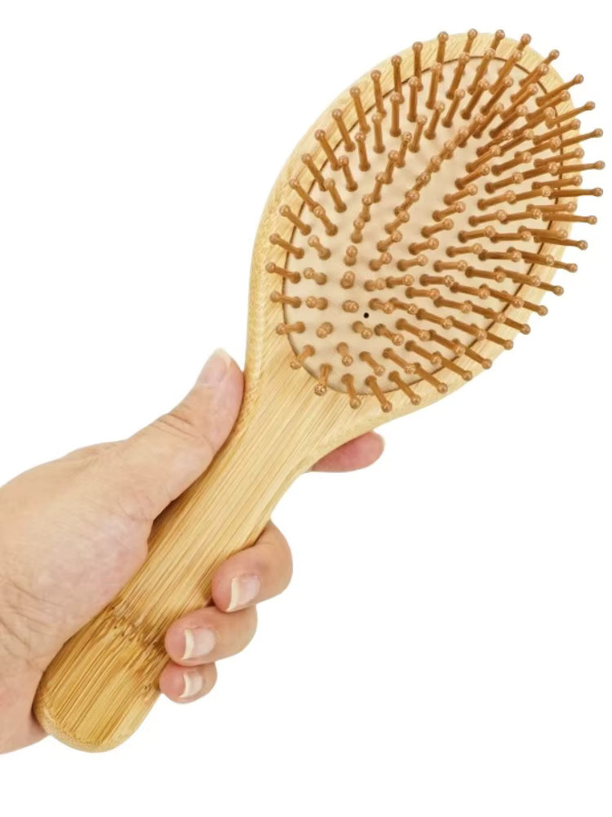 Bambus-Haarbürste, entwirrende Luftkissen-Massagekamm aus Holz, Unisex - Bild 2
