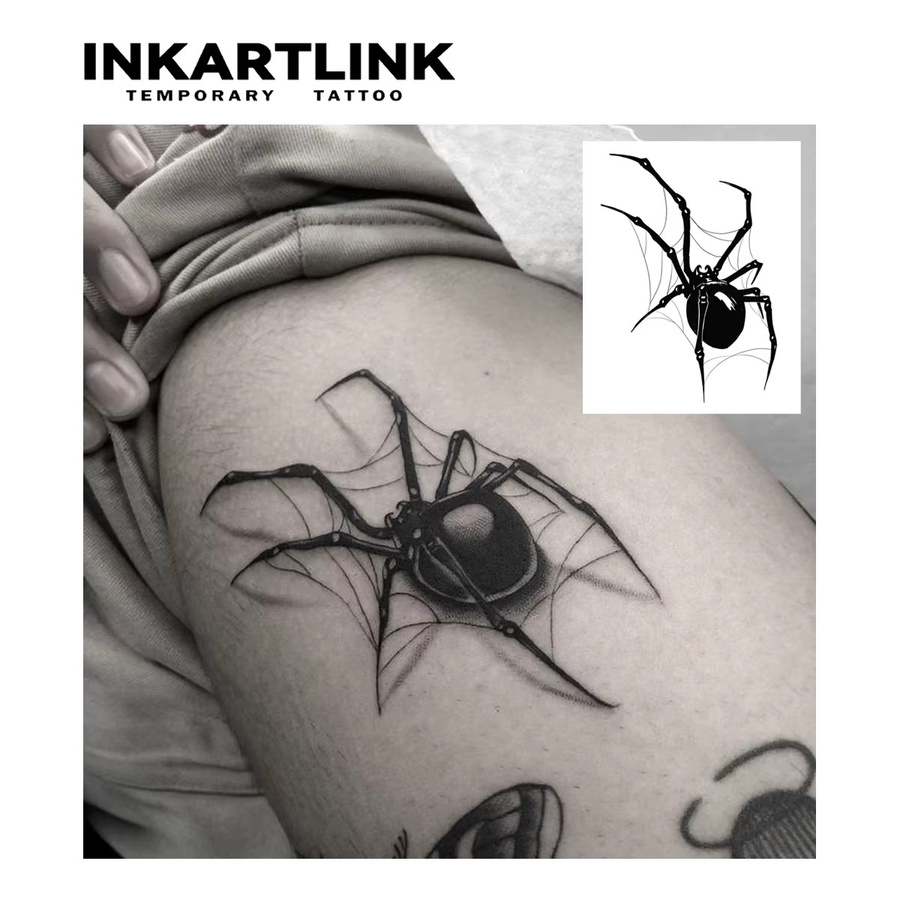 INKARTLINK Temporärer Spinnen-Tattoo-Aufkleber, wasserfest, semi-permanent - Bild 2