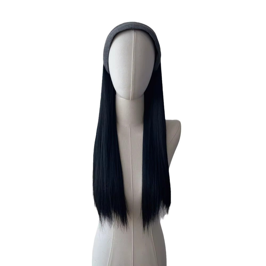 Halbe Perücke für Damen, langes glattes Haar, Synthetik - Bild 2