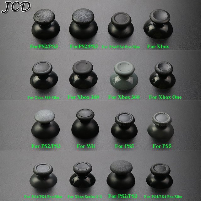 JCD 10 Stück Ersatz 3D Analog Thumbstick Kappen in Schwarz für PS2 PS3 PS4 Pro Slim PS5 und Xbox One 360 - Bild 1