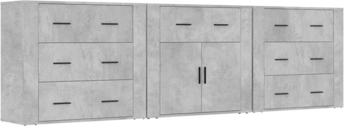 Set aus 3 Sideboards von vidaxl in Betongrau aus Holzwerkstoff im modernen klassischen Design - Bild 1