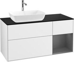 V&B Waschtischunterschrank Finion mit Wandbeleuchtung, Farbe: Weiß lackiert, Breite: 120 cm, Höhe: 50,1 cm, Tiefe: 50,1 cm - Bild 1