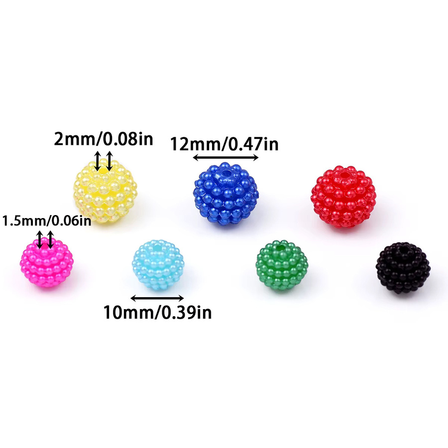 JHNBY Spacer Perlen, Acryl, Bayberry, Imitation Perle, 10mm, 12mm - Bild 3