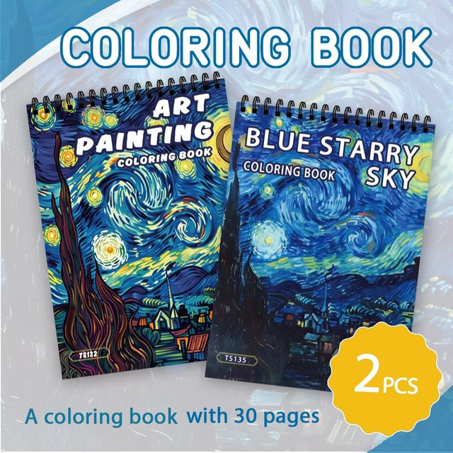 Van Gogh-Serie Malbuch-Set, 2-teiliges Set - Bild 1