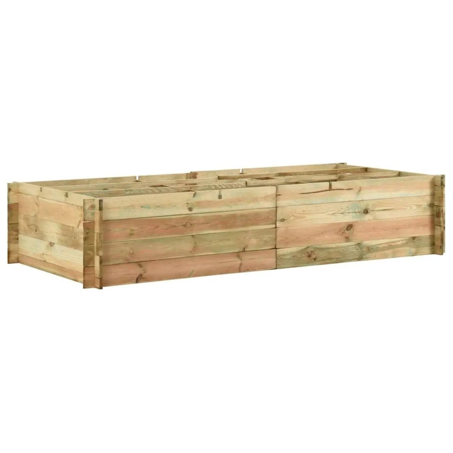vidaXL Hochbeet aus imprägniertem Kiefernholz in Grün für Gemüseanbau und Blumenzucht, B/T/H: 197 x 100 x 40 cm - Bild 2