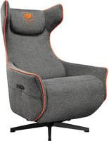 COUGAR Magus Gaming-Sofa in Grau mit orangefarbenen Akzenten und motorisierter Liegefunktion aus Stoff - Bild 1