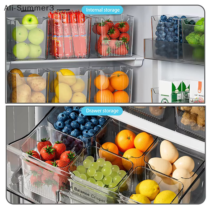 Transparente Kühlschrank Organizer Boxen aus Kunststoff für Obst, Gemüse und Gewürze - Bild 4