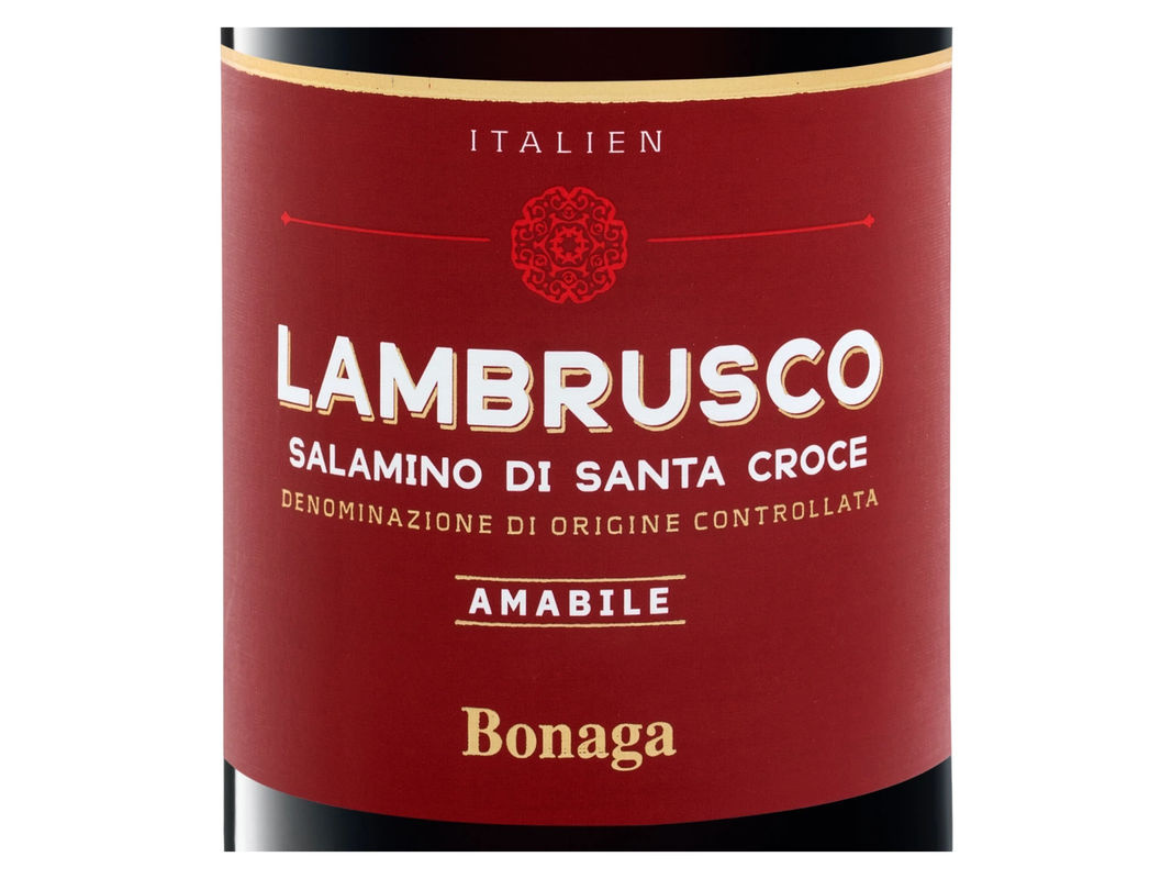 Bonaga Lambrusco Salamino di Santa Croce DOC 2024, lieblicher Perlwein aus Emilia-Romagna, 0,75 l - Bild 2