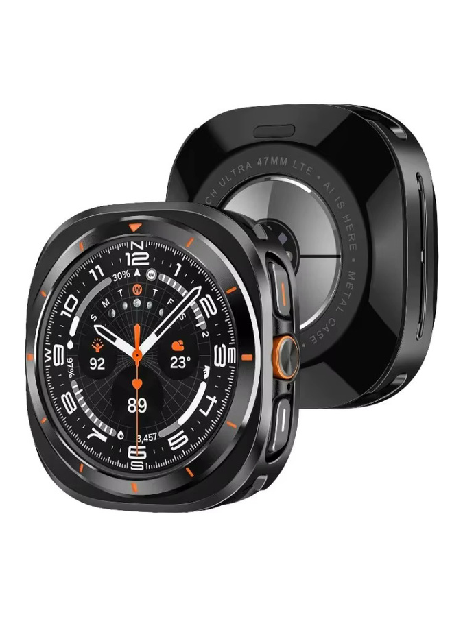 JBAILI Schutzhülle Aluminiumlegierung, Samsung Galaxy Watch Ultra, 47 mm, Hellgrau - Bild 4