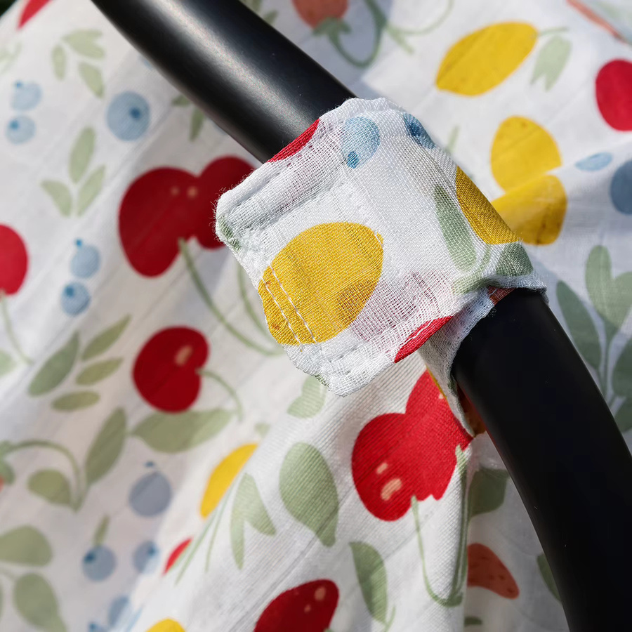 Happyflute Kinderwagen-Abdeckung aus Bambus-Baumwolle in Mehrfarbig, winddicht und atmungsaktiv als Stillabdeckung oder Überdachung für Baby-Autositze - Bild 4