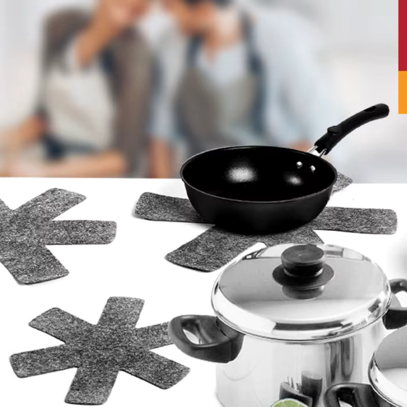 DUTRIEUX Filztopfdeckel Set in Grau, 12 Stück, hitzebeständige und kratzfeste Pads zum Schutz von Kochgeschirr und Backblechen - Bild 2