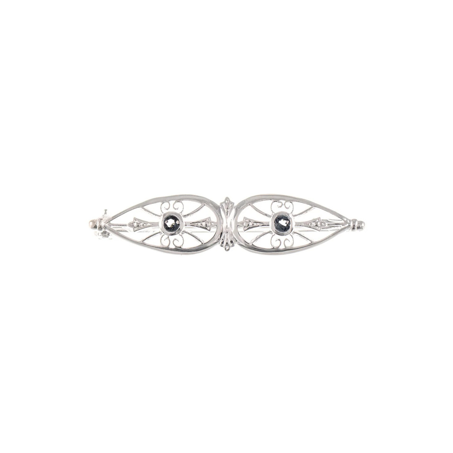 Brosche 925 Silber, Zirkonia, anthrazit - Bild 1
