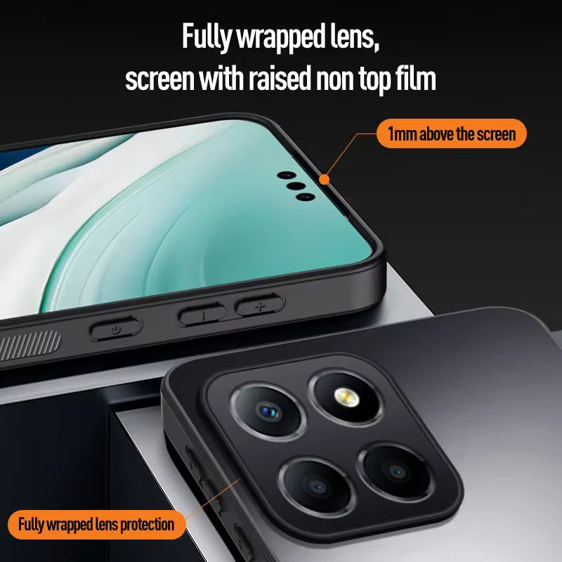EUCAGR Stoßfeste Frosted Handyhülle aus TPU und PC für Honor X8B in Schwarz und Lila - Bild 4