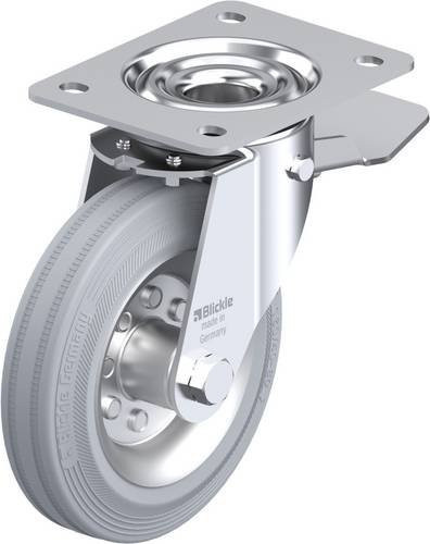 Blickle Lenkrolle LE-VE 160R-ST-SG mit Feststeller, silber/grau, Rad-Durchmesser: 16 cm, Tragfähigkeit: 135 kg - Bild 1