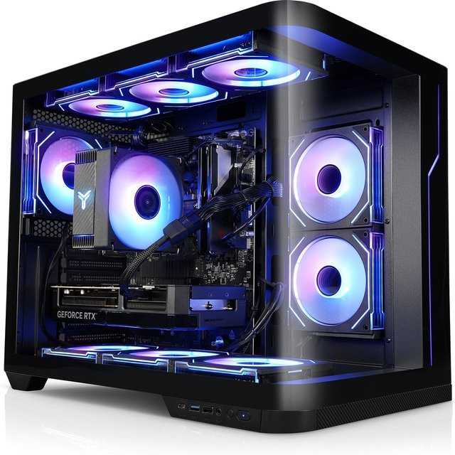 Kiebel Gaming PC Panorama Curve IX in Schwarz mit AMD Ryzen 7 7800X3D, 32GB DDR5, NVIDIA RTX 5060 Ti 8 GB, 1TB SSD und Windows 11 - Bild 1
