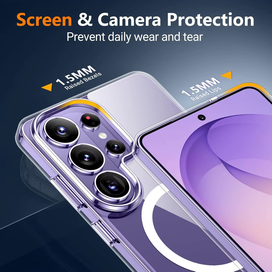 Transparente magnetische Schutzhülle für Samsung Galaxy S26 Ultra und S25FE inklusive 2 Displayschutzfolien für Fingerabdruck-Entsperrung - Bild 3